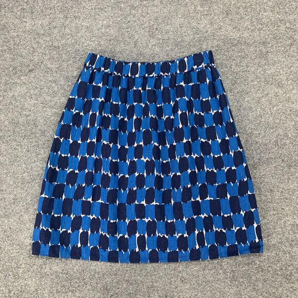 Boden Skirt Women 4 R Blue Millie A-Line Abstract Print Stretch Waistband Lined - Picture 7 of 11